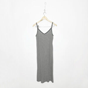 n:PHILANTHROPY STRIPED Tank midi DRESS black white cotton women's large L